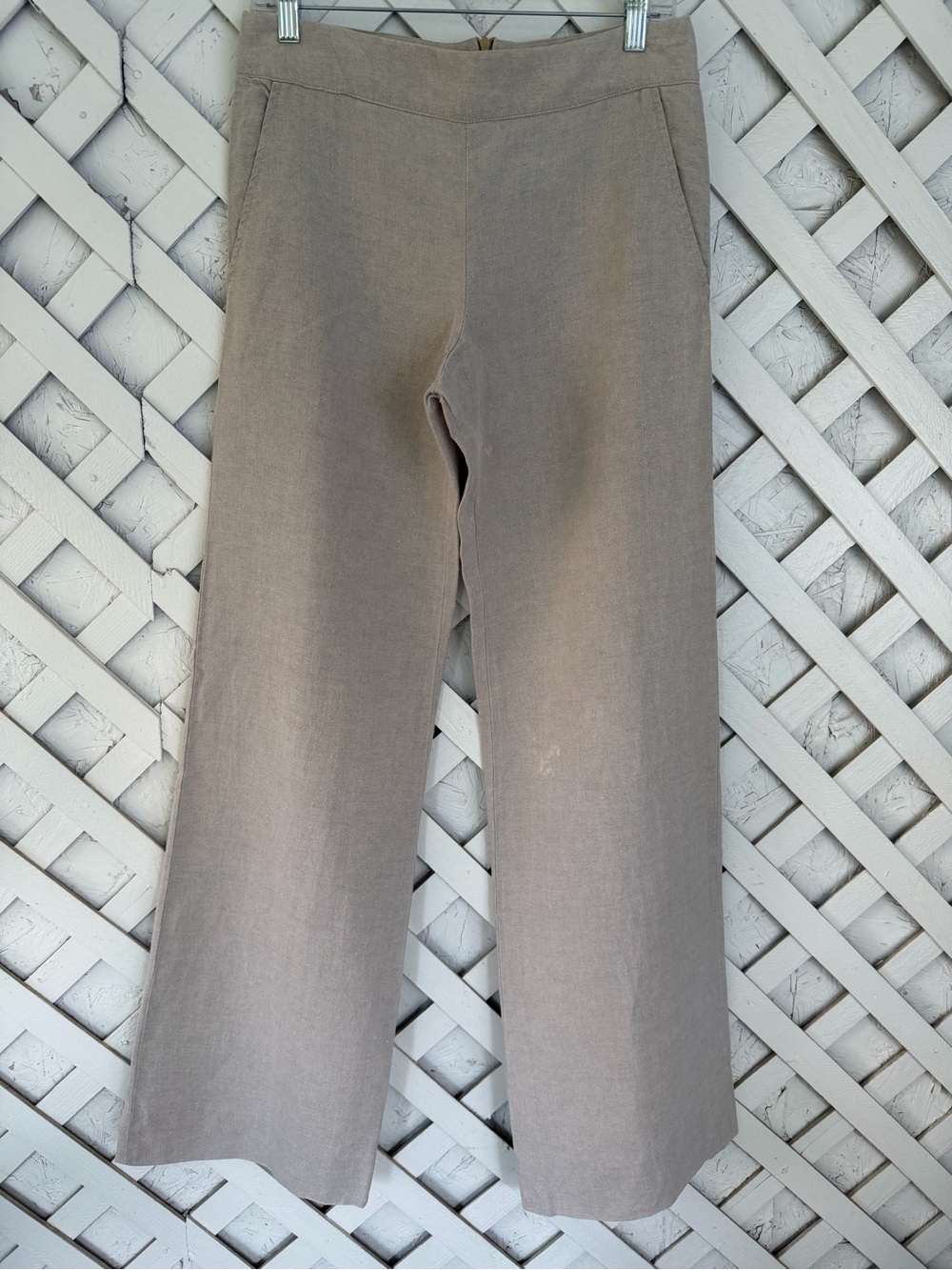 Bamford England Linen Pants Made in Italy Wide Leg size 40 Coastal Quiet Luxury